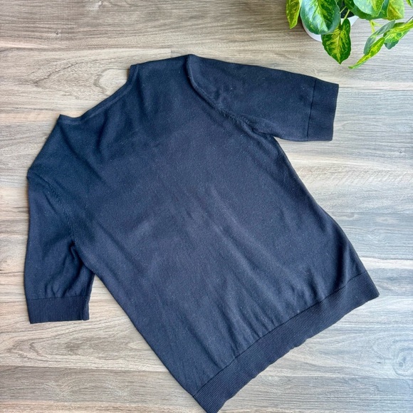 Chico’s Black Ruffle Front Button Elbow Length Sleeves Cardigan – Size 0 (S) - Picture 7 of 7